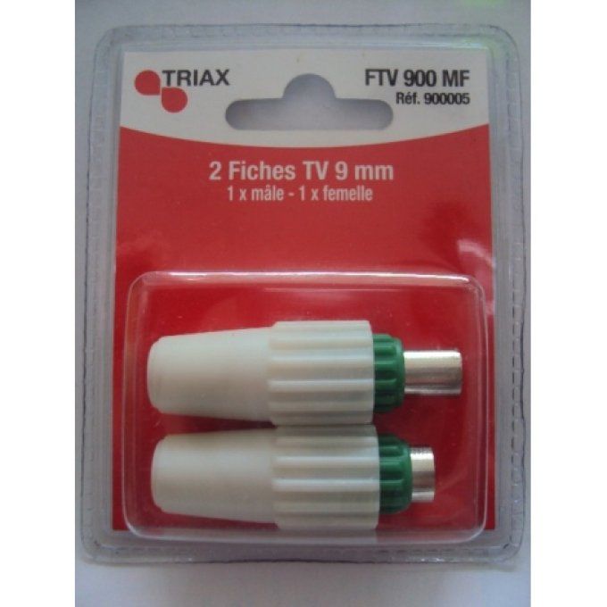 2 Fiches TV 9 mm (1 mâle + 1 femelle)