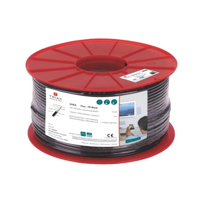 Câble coaxial noir 17PaTC en bobine de 100 mètres