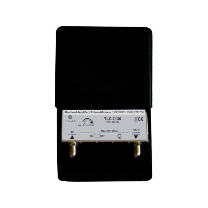 Pré-ampllificateur Triax 1 entrée UHF LTE 700 gain réglable