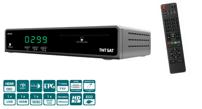 Récepteur TNTSAT Triax THR9930 avec carte TNTSAT valable 4 ans